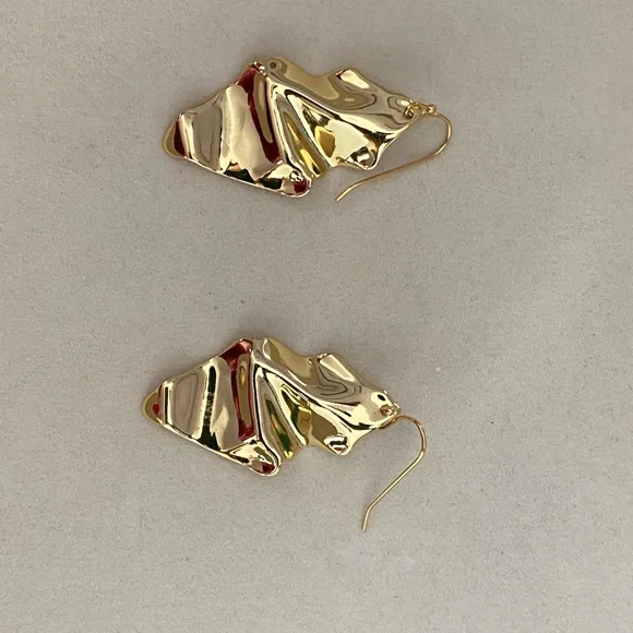 🆕 Alexis Bittar Crumpled Small Post Earring- Gold- only 1 - Picture 4 of 7